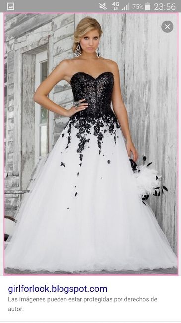 Vestido de novia blanco y negro - 1