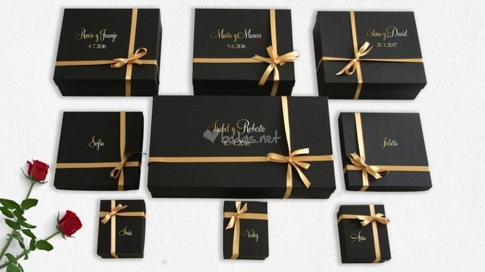 Cajitas con nombre de invitadas