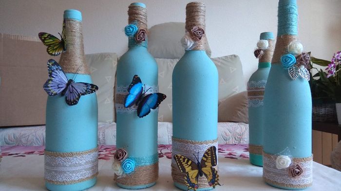 Botellas decoradas hechas a mano 1