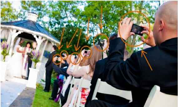 moviles en la ceremonia