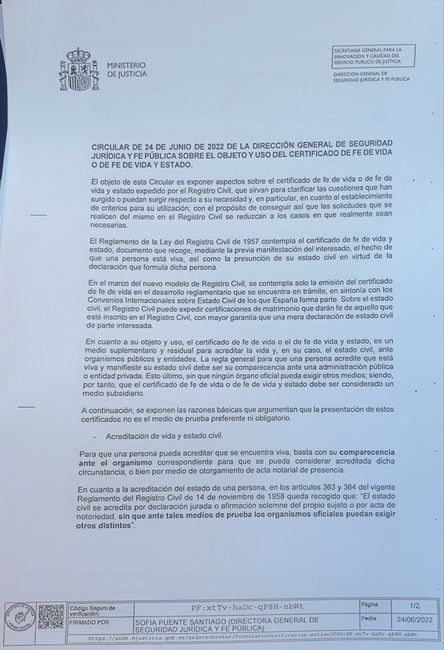 Certificado Fe de Vida y Estado 1
