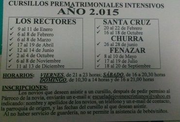 Cursillos Prematrimoniales Intensivos Murcia 2015