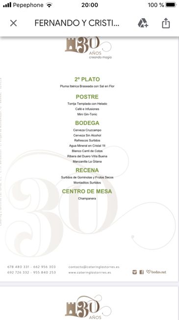 Ya tengo el presupuesto definitivo del menú de boda 2