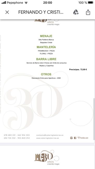 Ya tengo el presupuesto definitivo del menú de boda 3
