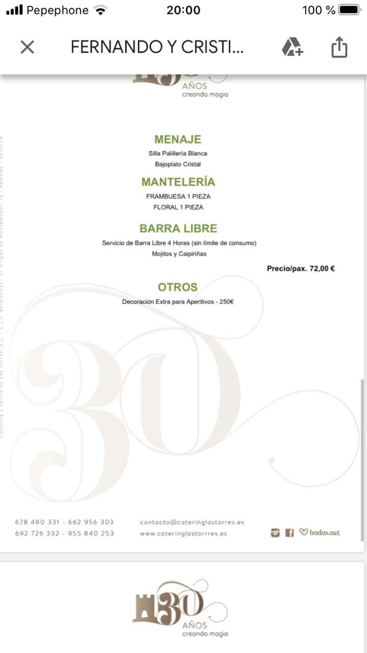 Ya tengo el presupuesto definitivo del menú de boda - 3