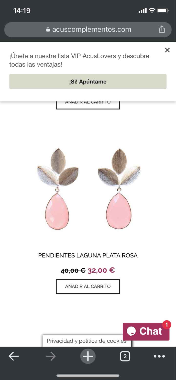 Pendientes plata rosados - 1