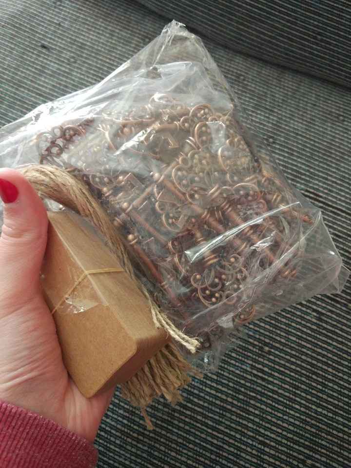 Paquete de llaves con etiquetas e hilos