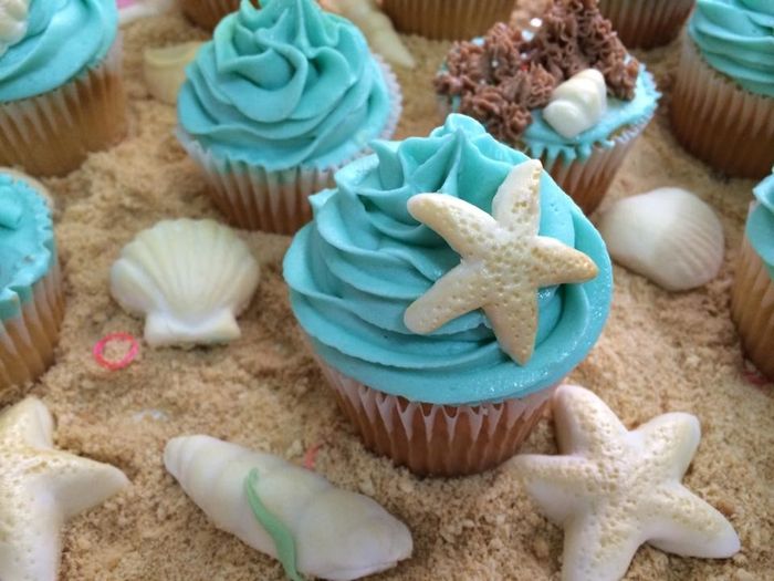 cupcakes con tema de playa