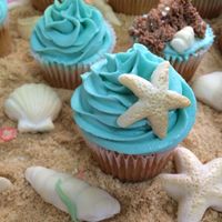 cupcakes con tema de playa
