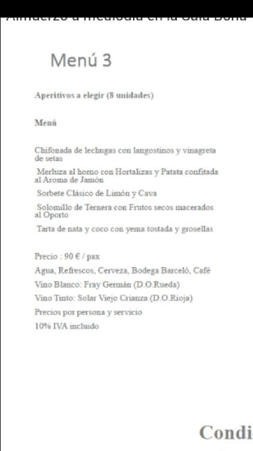 Menu de boda - 1
