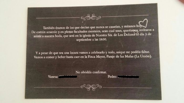 Nuestras invitaciones y tarjetas bancarias - 2