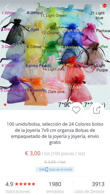 Bolsas organza arroz - 1