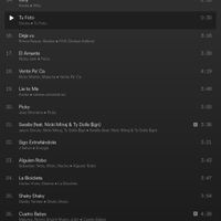 Lista de canciones actuales 