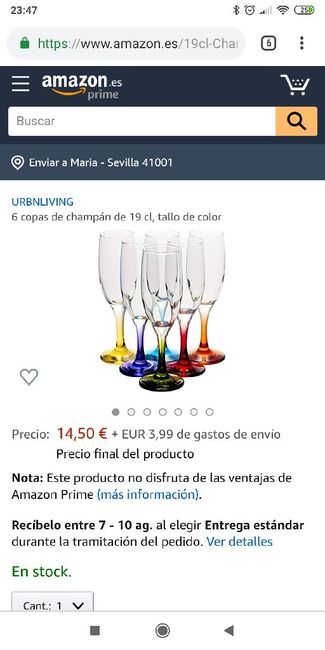 Copas de Champagne/cava con tallo y pie de colores - 1