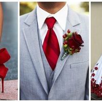 Zapatos rojos y corbata roja