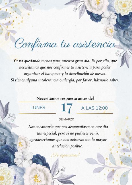 Confirmación de invitados! 1