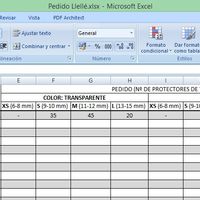 Excel de pedido