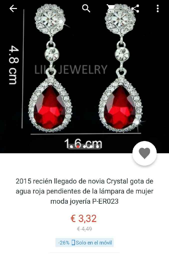 Pendientes piedra roja malaga - 1