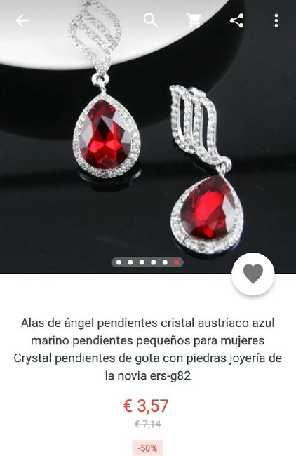 Pendientes piedra roja malaga - 2
