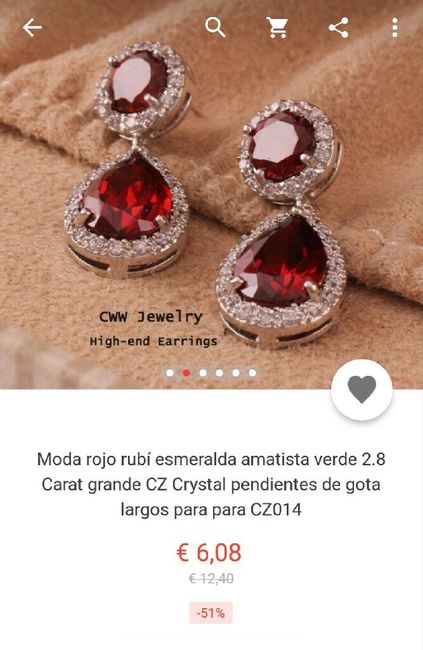 Pendientes piedra roja malaga - 3
