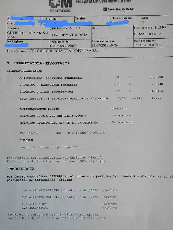 Pruebas Abortos de Repetición - 1