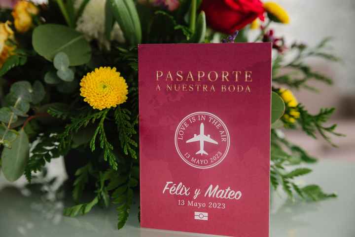 Invitaciones boda pasaporte+billete viaje - 1