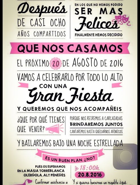 ¿Qué texto pondrás en tus invitaciones? - 1