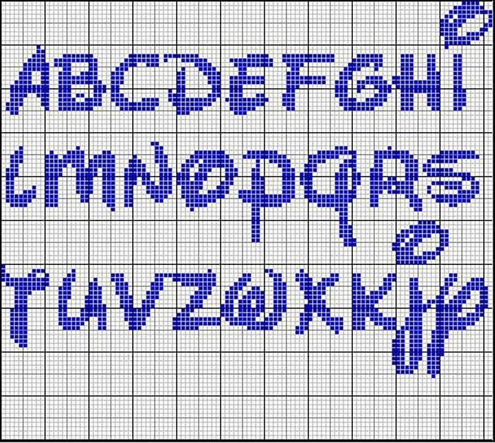 letras punto de cruz
