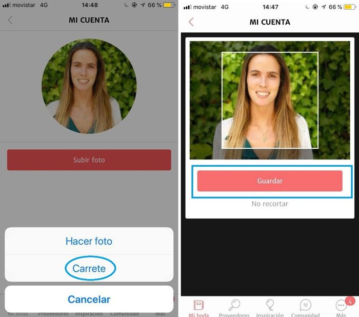 Cómo cambiar tu foto de perfil y tu fecha de boda 8