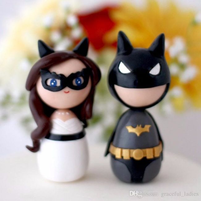 Figuritas tarta de boda Batman y Catwoman. 1