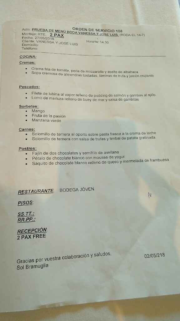 Prueba del menú - 1