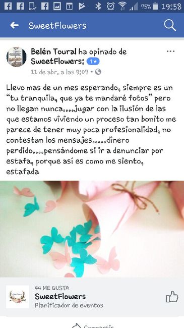 Mala experiencia Sweet Flowers - 1