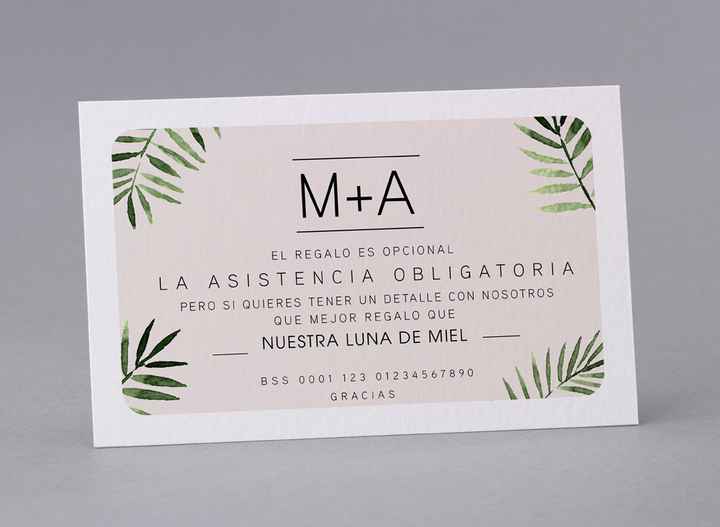 Recomendarían añadir número de cuenta en las invitaciones de boda? - 1