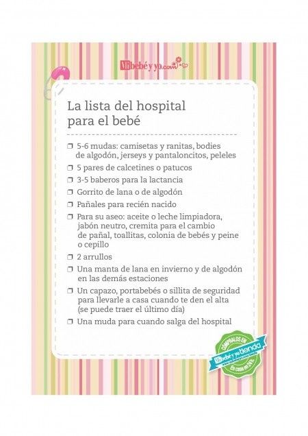 lista hospital bebe