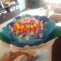 flor porta alfileres desde arriba