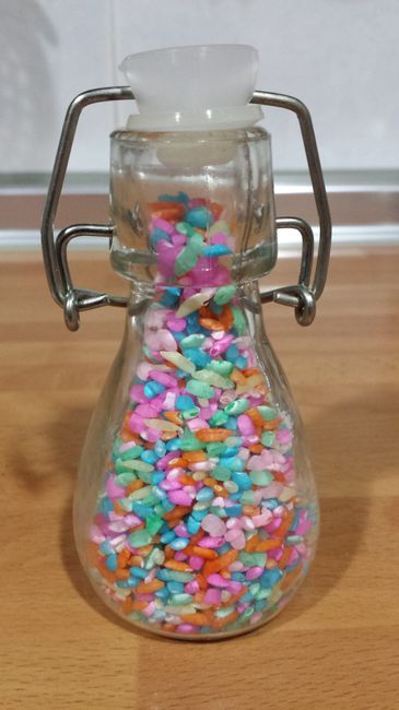 Botellitas de arroz multicolor