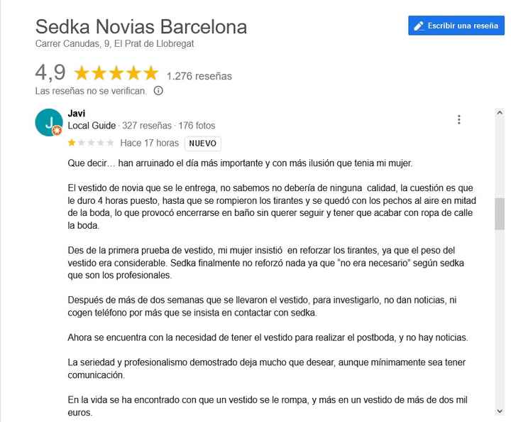 Reseñas Arreglos Vestidos de Novia - 2