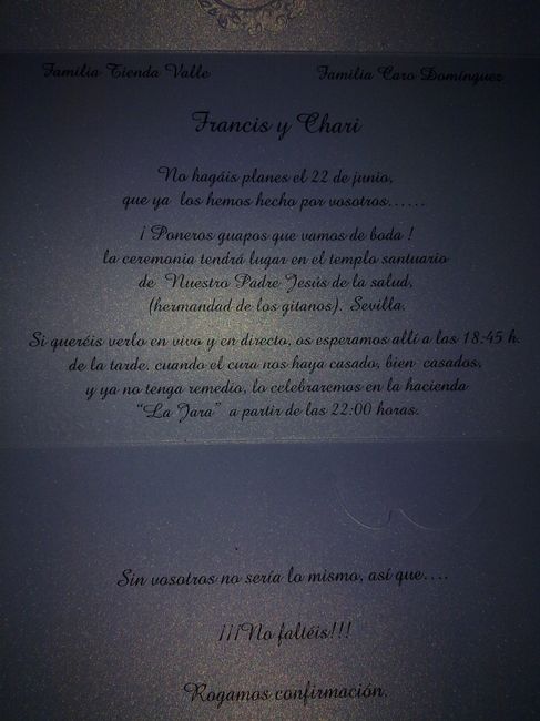 TEXTO DE LA INVITACION.
