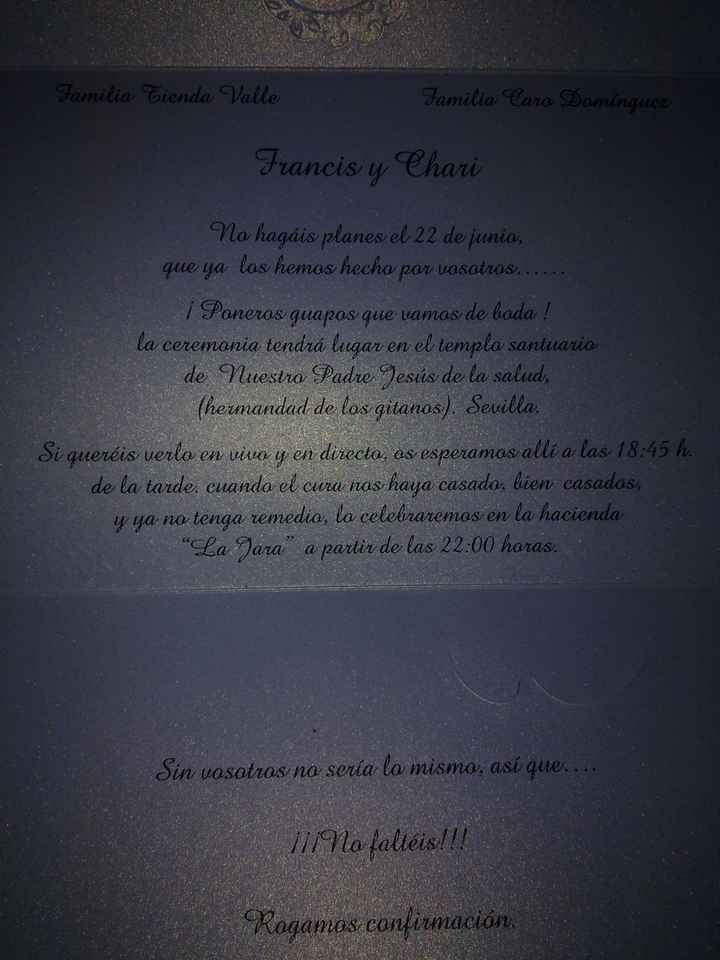 TEXTO DE LA INVITACION.