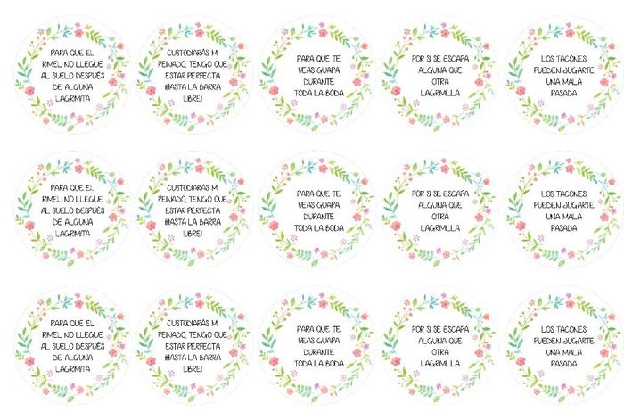 ETIQUETAS PARA DAMAS DE HONOR