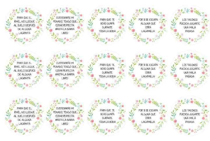 ETIQUETAS PARA DAMAS DE HONOR