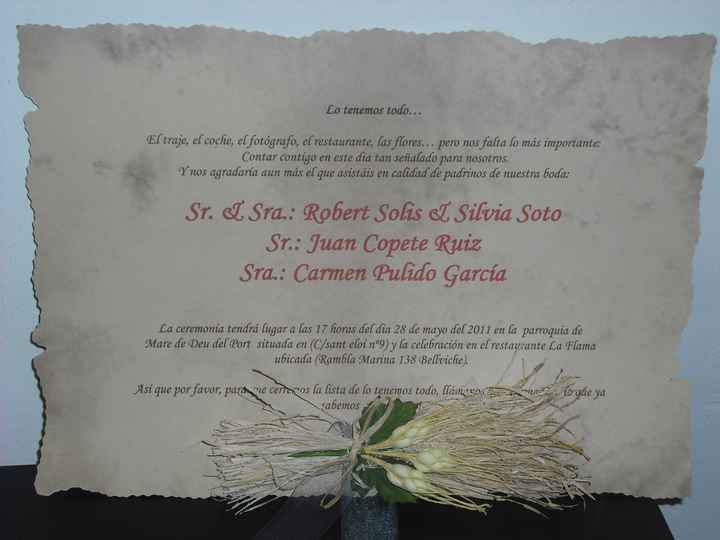 Invitacion padrinos boda