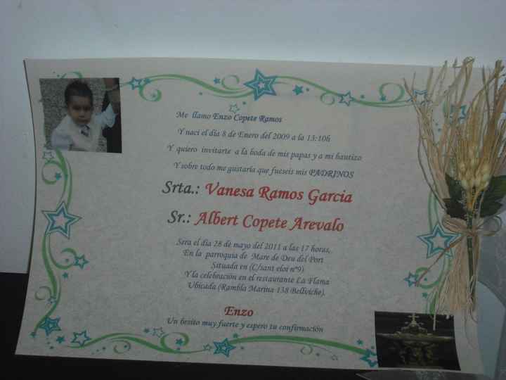 Invitacion padrinos bautizo
