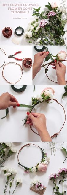 Como Hacer una hermosa y delicada Corona de Flores 