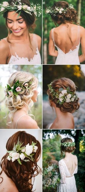 Peinados Modelos, con Coronas de Flores