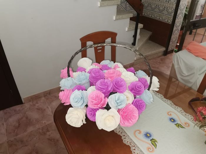 Cesta de flores de colores 1