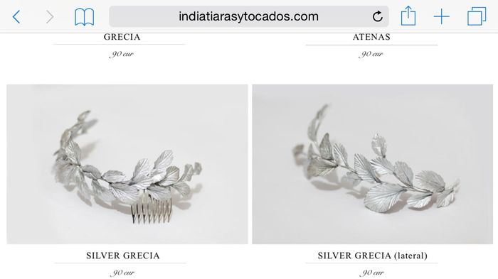 Tocado de hojas en plata - 1