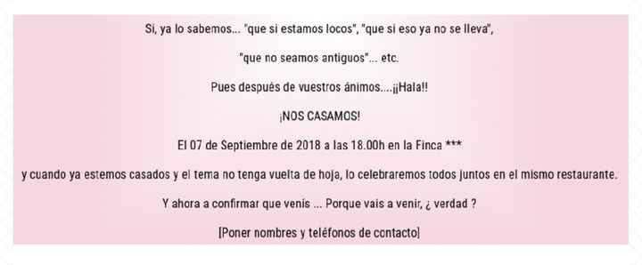 Escríbenos la frase de tus invitaciones ideales - 1