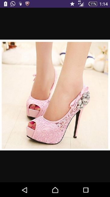 Zapatos de novia rosas de encaje - 2