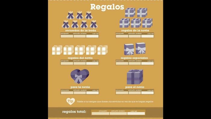 Agenda de gastos de la boda - 12